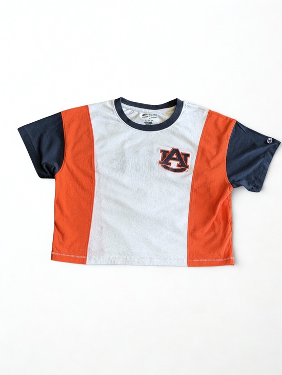 Champion Tops - Champion Women’s Colorblock Crop Top in Orange, Navy & White Size S